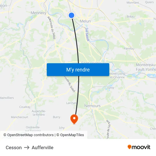 Cesson to Aufferville map