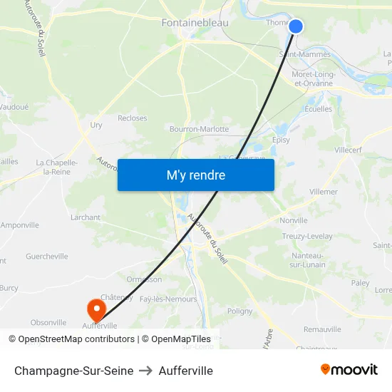 Champagne-Sur-Seine to Aufferville map