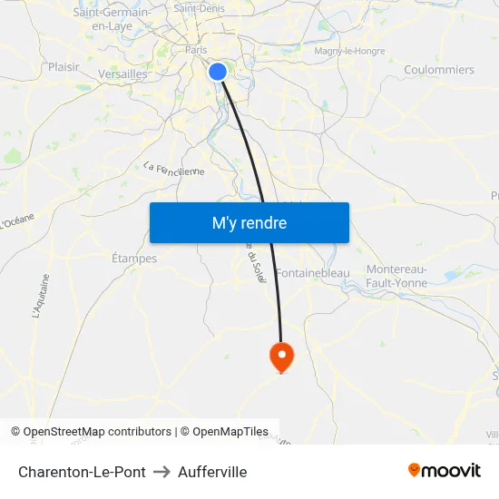 Charenton-Le-Pont to Aufferville map