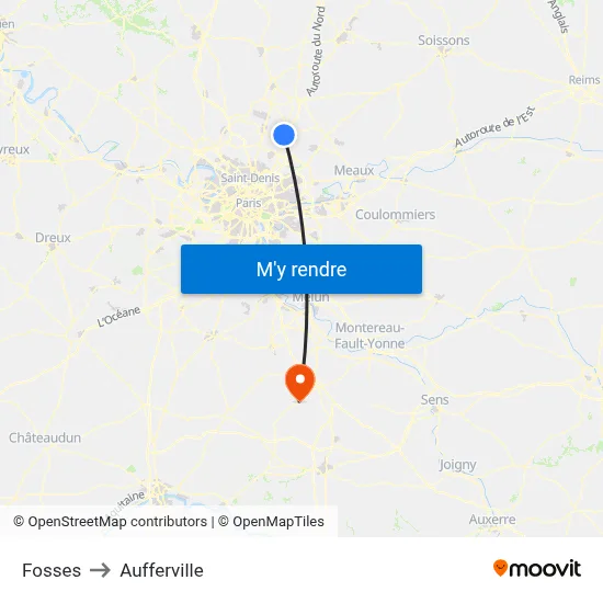 Fosses to Aufferville map