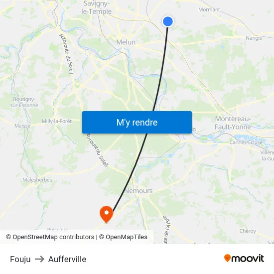 Fouju to Aufferville map