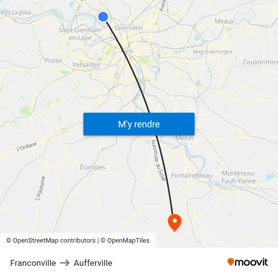 Franconville to Aufferville map