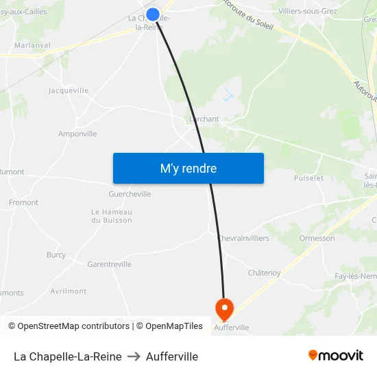 La Chapelle-La-Reine to Aufferville map