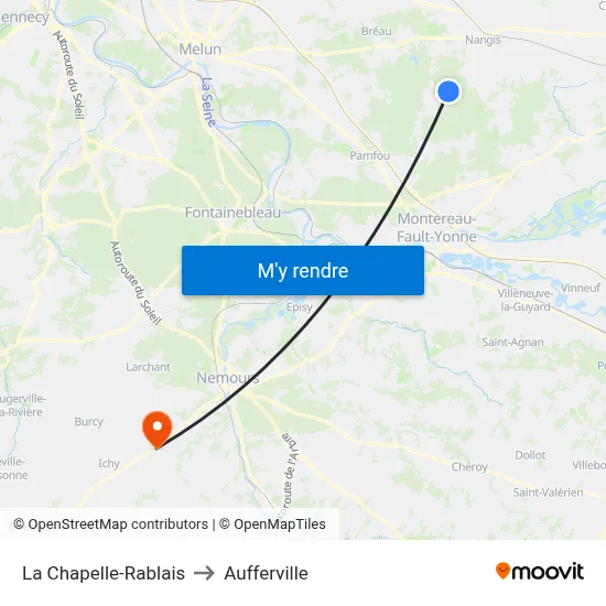 La Chapelle-Rablais to Aufferville map