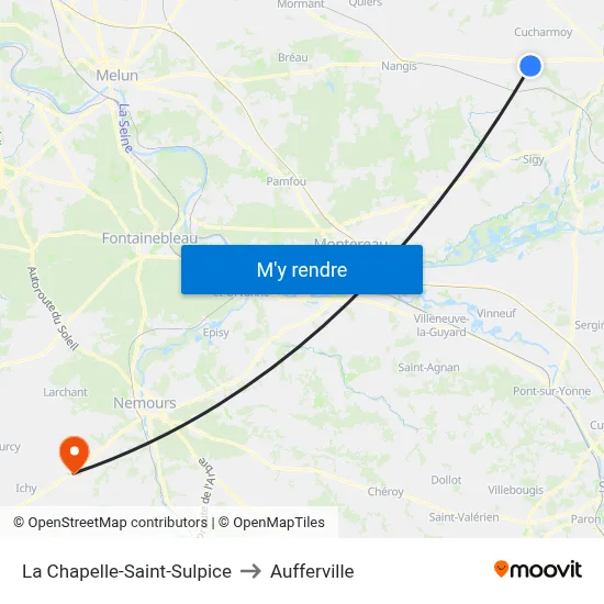 La Chapelle-Saint-Sulpice to Aufferville map