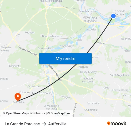La Grande-Paroisse to Aufferville map