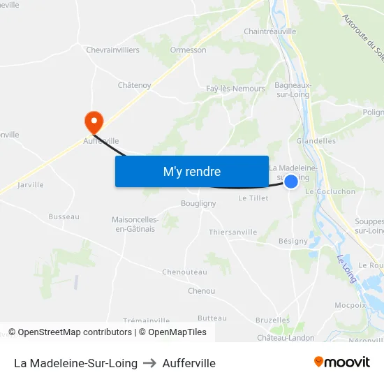 La Madeleine-Sur-Loing to Aufferville map