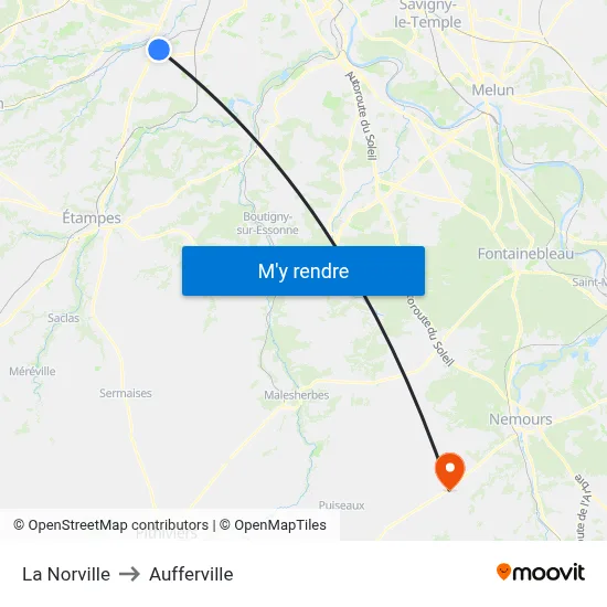 La Norville to Aufferville map