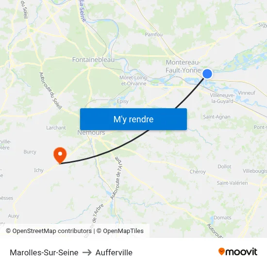 Marolles-Sur-Seine to Aufferville map