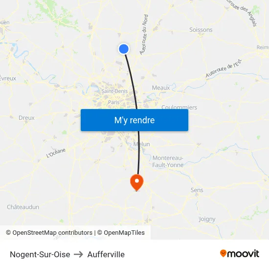 Nogent-Sur-Oise to Aufferville map