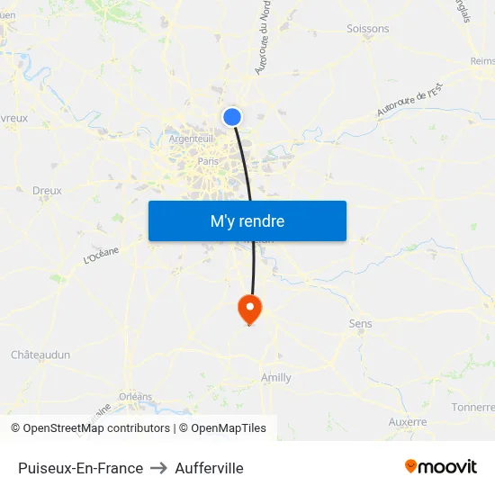 Puiseux-En-France to Aufferville map