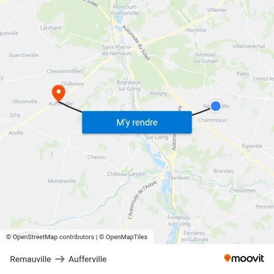 Remauville to Aufferville map