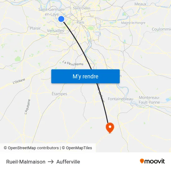 Rueil-Malmaison to Aufferville map