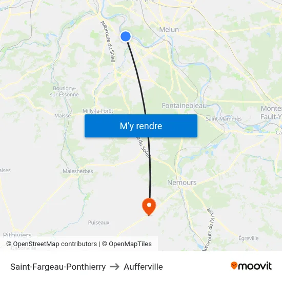 Saint-Fargeau-Ponthierry to Aufferville map