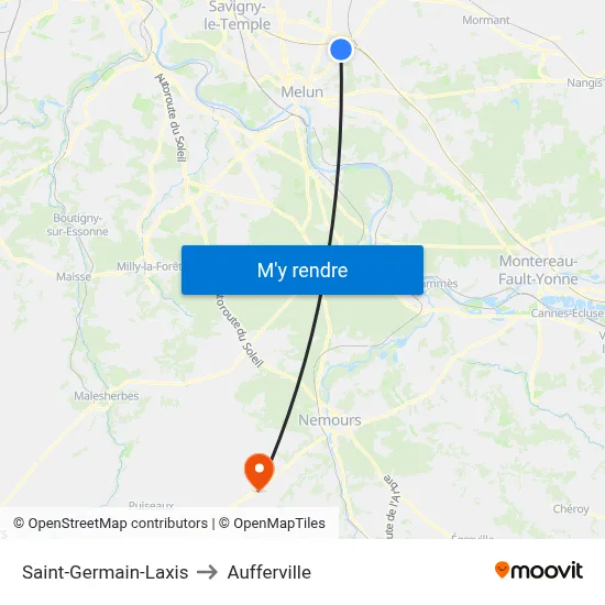 Saint-Germain-Laxis to Aufferville map