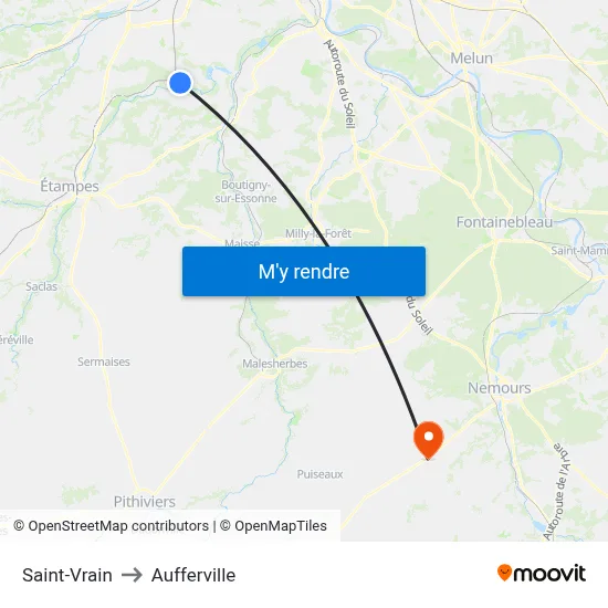Saint-Vrain to Aufferville map