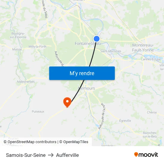 Samois-Sur-Seine to Aufferville map