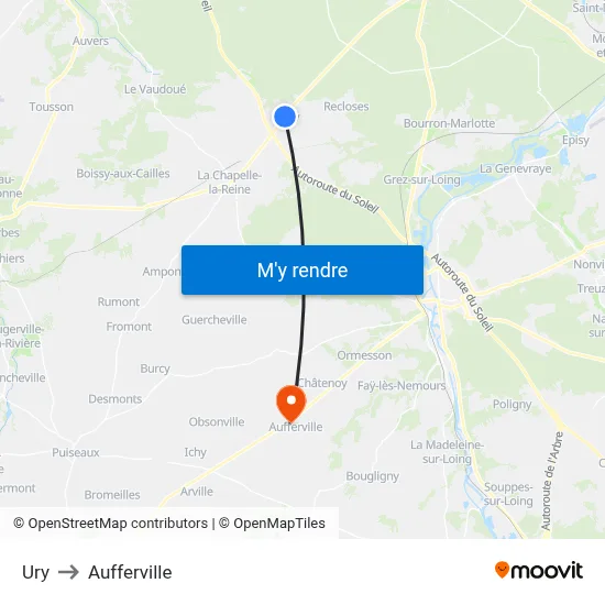 Ury to Aufferville map