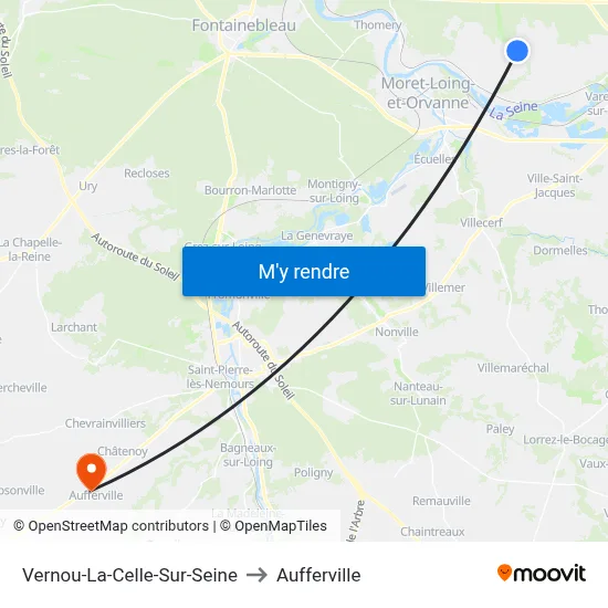 Vernou-La-Celle-Sur-Seine to Aufferville map