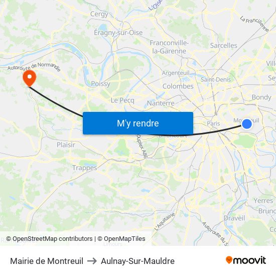 Mairie de Montreuil to Aulnay-Sur-Mauldre map