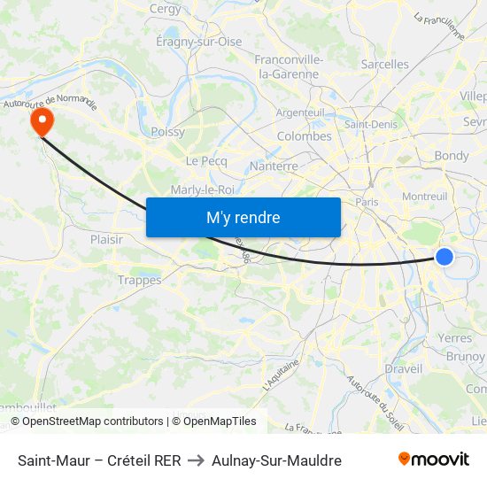 Saint-Maur – Créteil RER to Aulnay-Sur-Mauldre map
