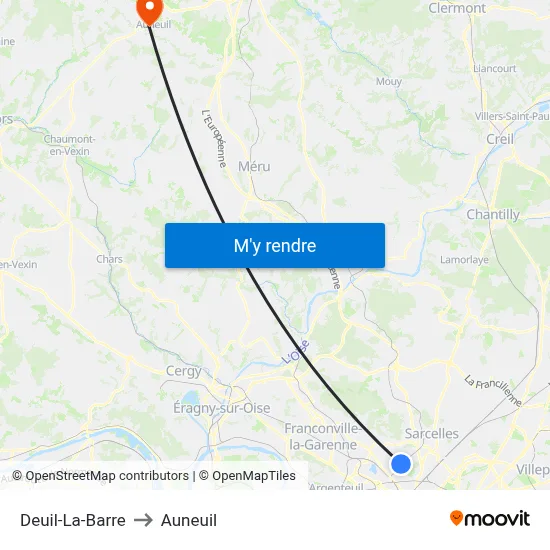 Deuil-La-Barre to Auneuil map