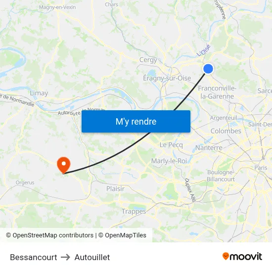 Bessancourt to Autouillet map