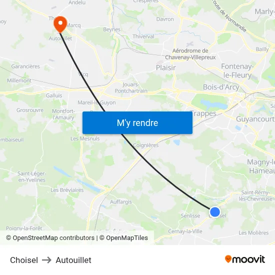 Choisel to Autouillet map