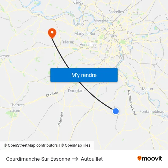 Courdimanche-Sur-Essonne to Autouillet map