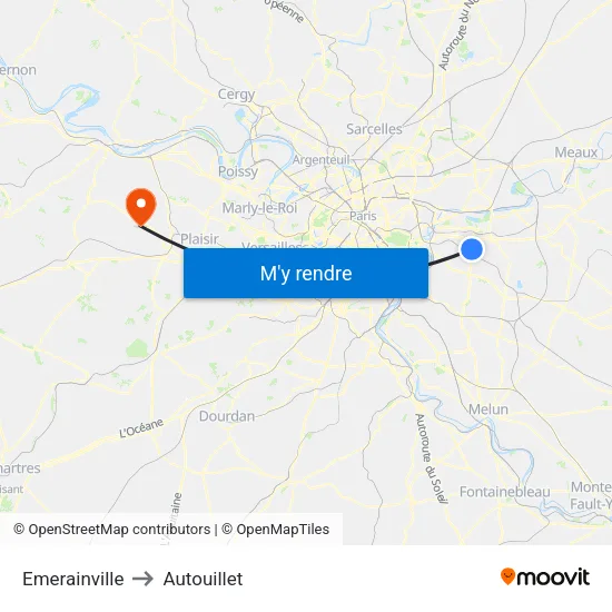 Emerainville to Autouillet map