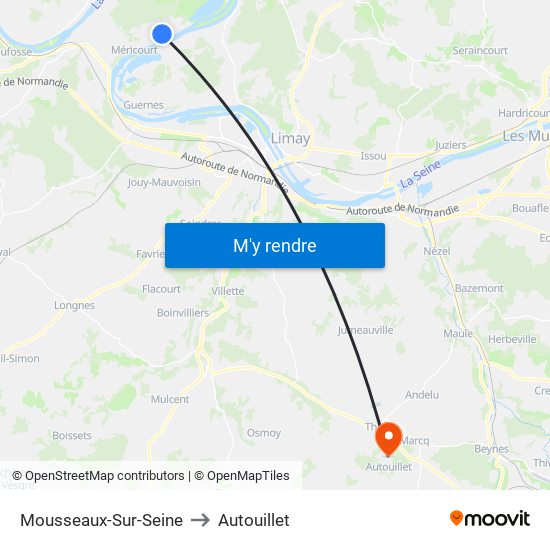 Mousseaux-Sur-Seine to Autouillet map