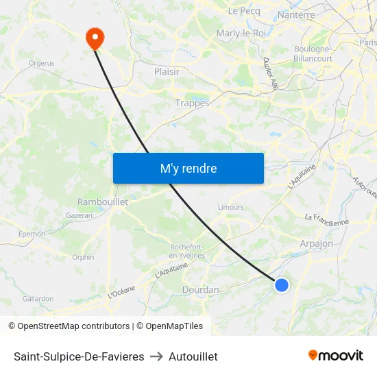 Saint-Sulpice-De-Favieres to Autouillet map