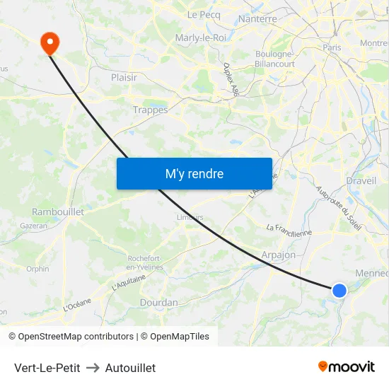 Vert-Le-Petit to Autouillet map