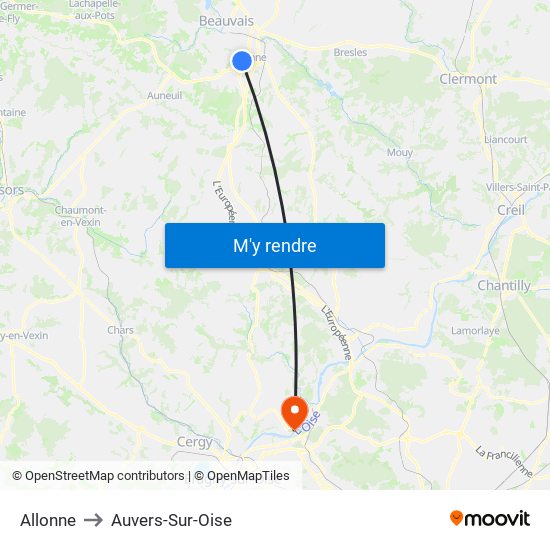 Allonne to Auvers-Sur-Oise map