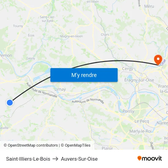 Saint-Illiers-Le-Bois to Auvers-Sur-Oise map