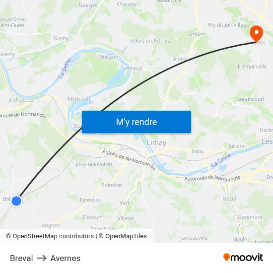 Breval to Avernes map