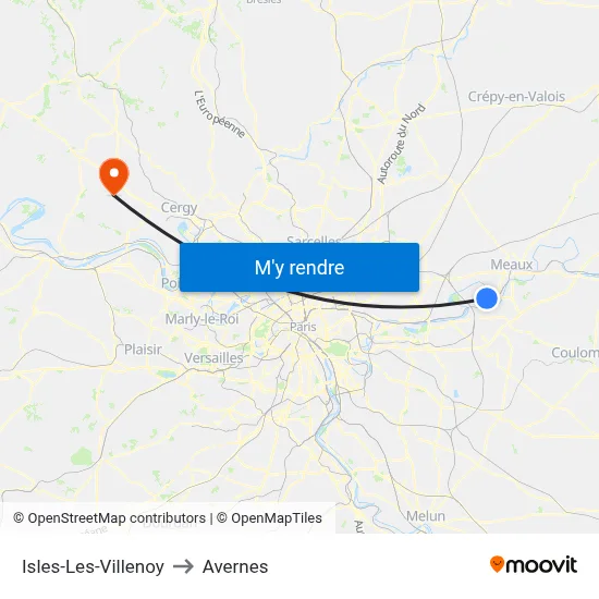 Isles-Les-Villenoy to Avernes map