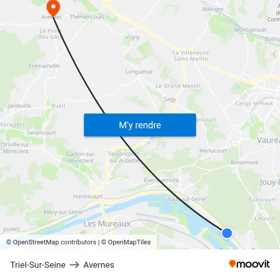 Triel-Sur-Seine to Avernes map