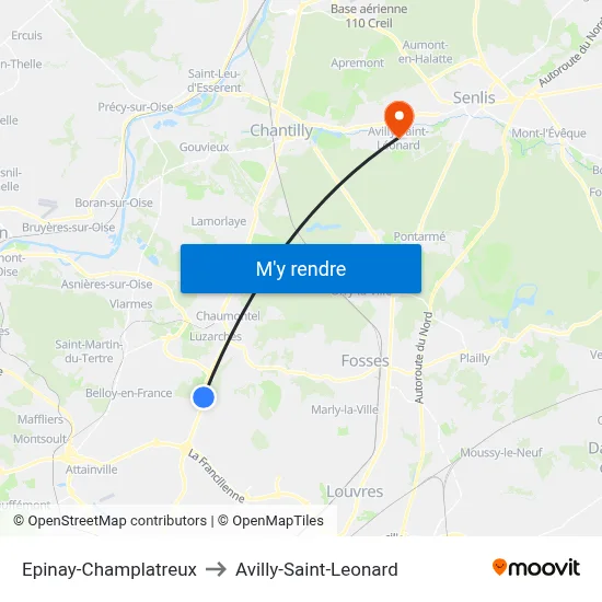 Epinay-Champlatreux to Avilly-Saint-Leonard map