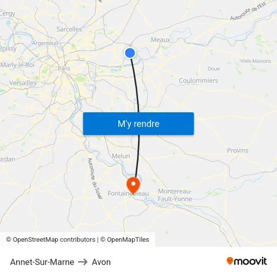 Annet-Sur-Marne to Avon map