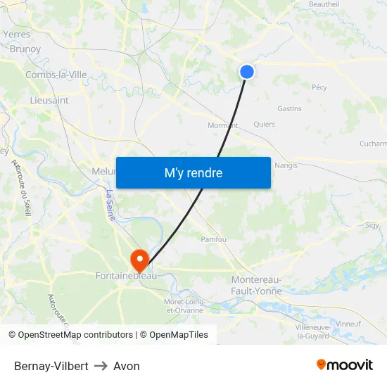 Bernay-Vilbert to Avon map