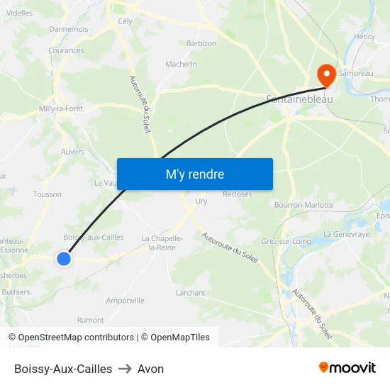 Boissy-Aux-Cailles to Avon map