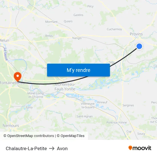 Chalautre-La-Petite to Avon map