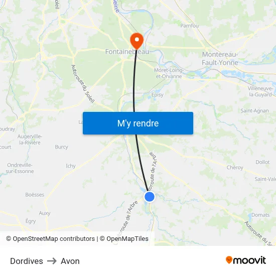 Dordives to Avon map