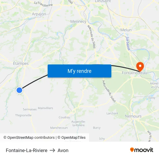 Fontaine-La-Riviere to Avon map