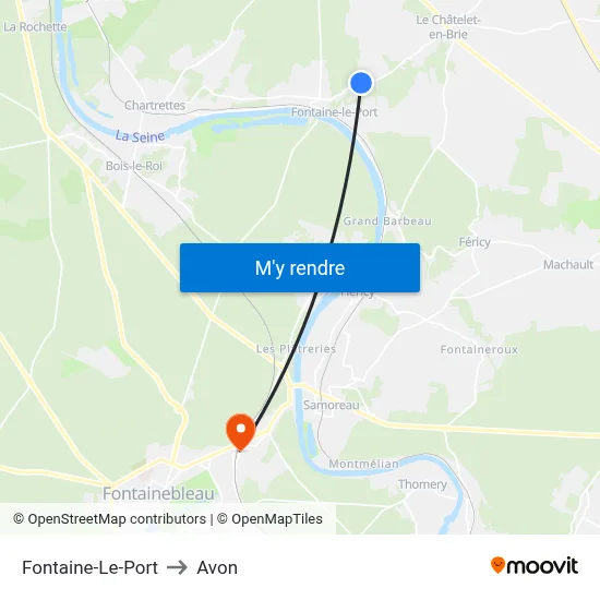 Fontaine-Le-Port to Avon map