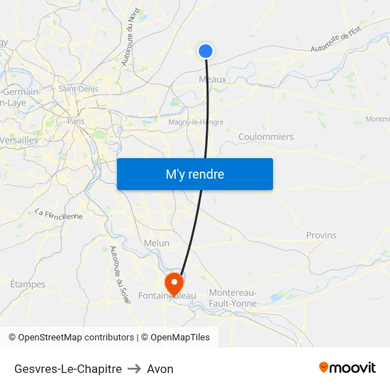 Gesvres-Le-Chapitre to Avon map