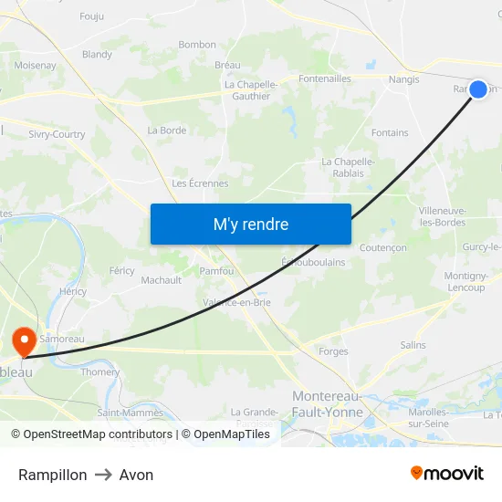 Rampillon to Avon map