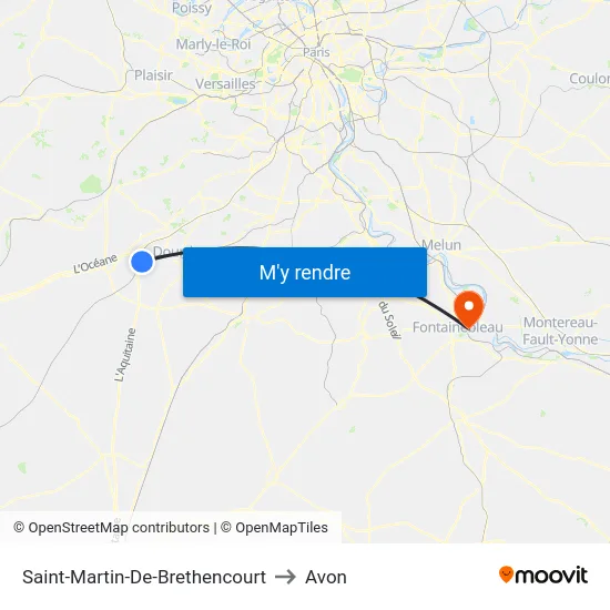 Saint-Martin-De-Brethencourt to Avon map