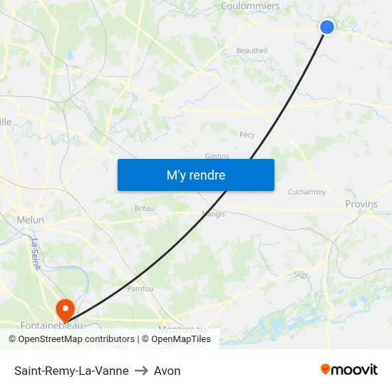 Saint-Remy-La-Vanne to Avon map